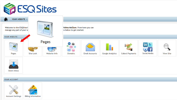 Pages Icon Your Website From Dashboard